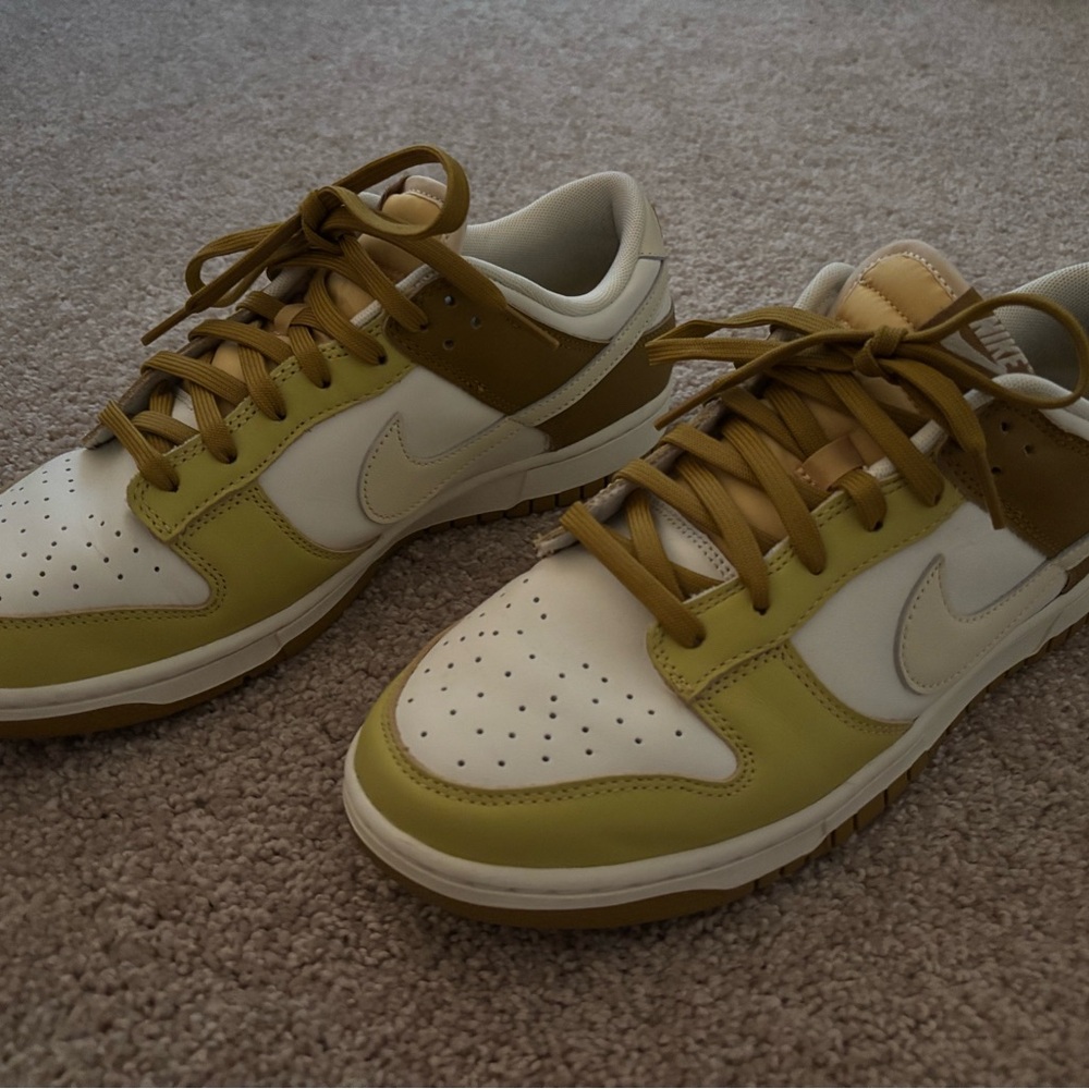 Nike Tan and White Low-Top Dunks